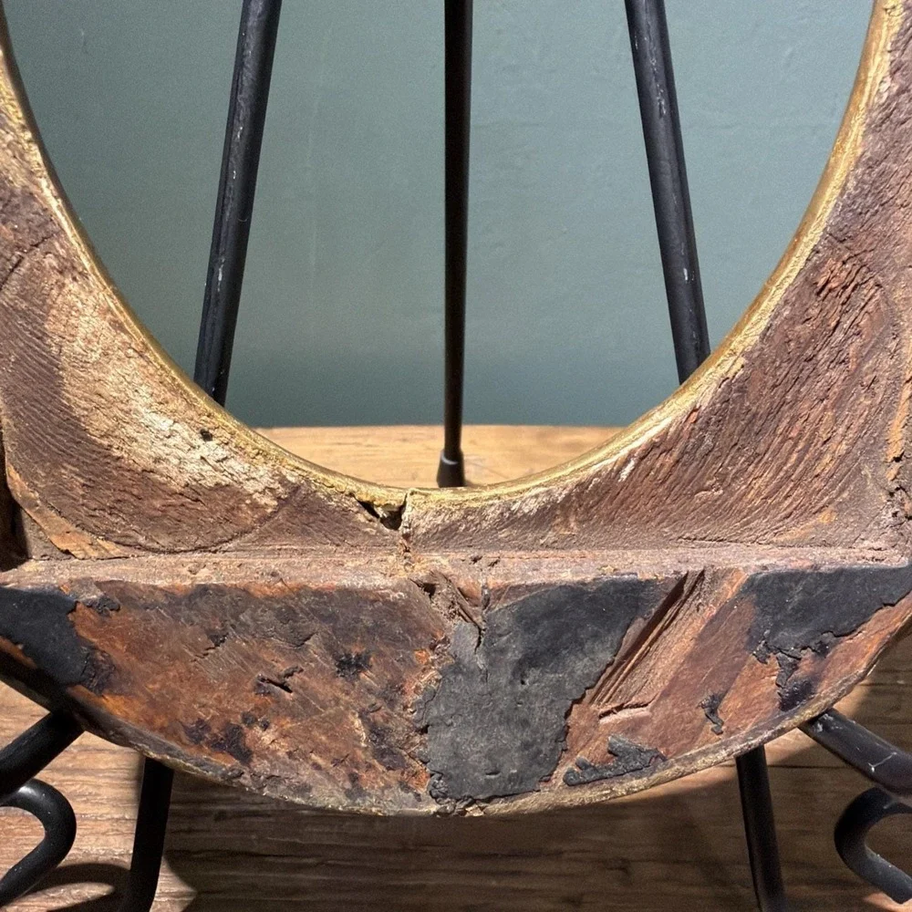 Antique Victorian Oval Gilt Picture Frame 4x5 Opening Wood & Composition 1800's